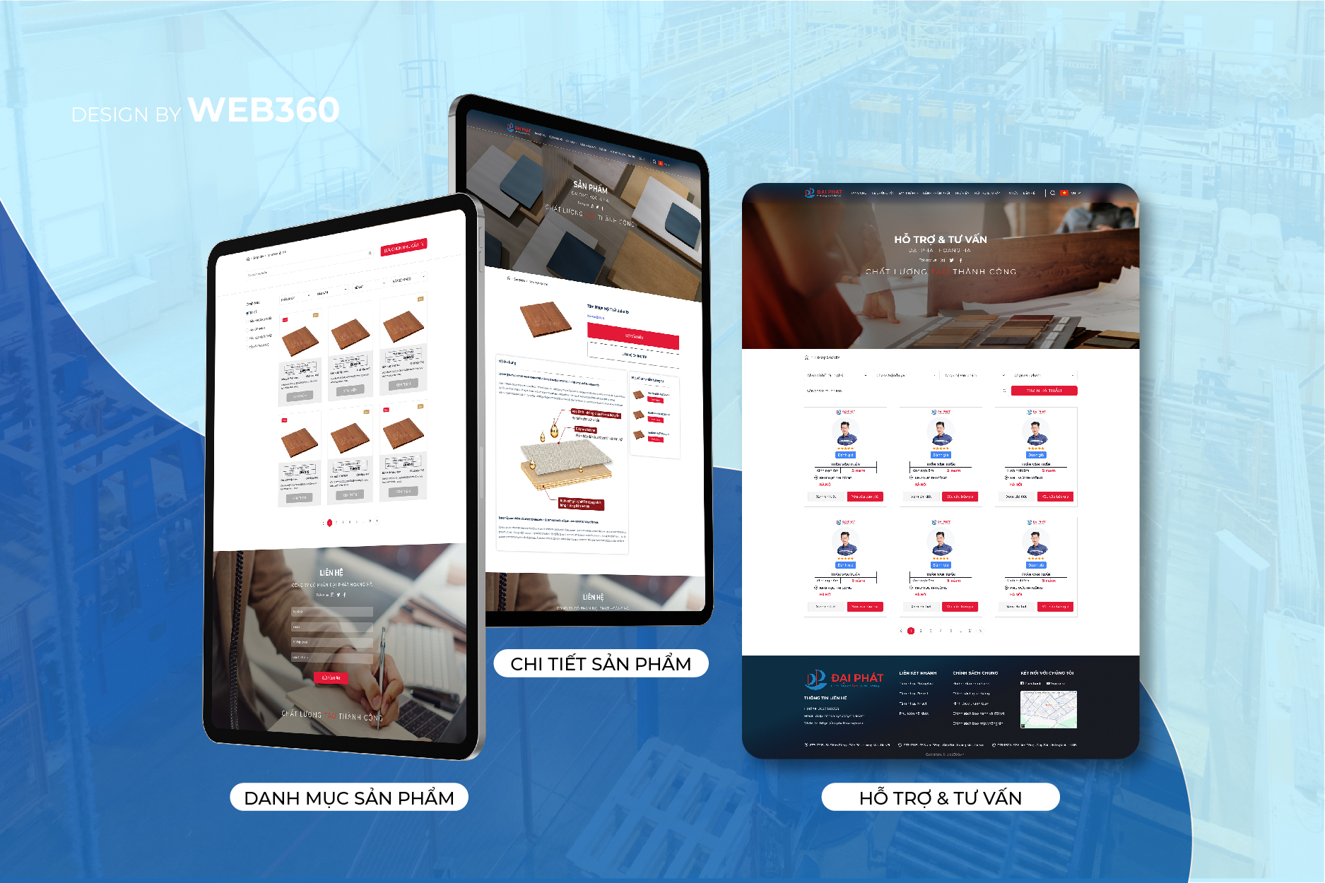 Giao diện trang danh mục sản phẩm website Đại Phát Hoàng Hà