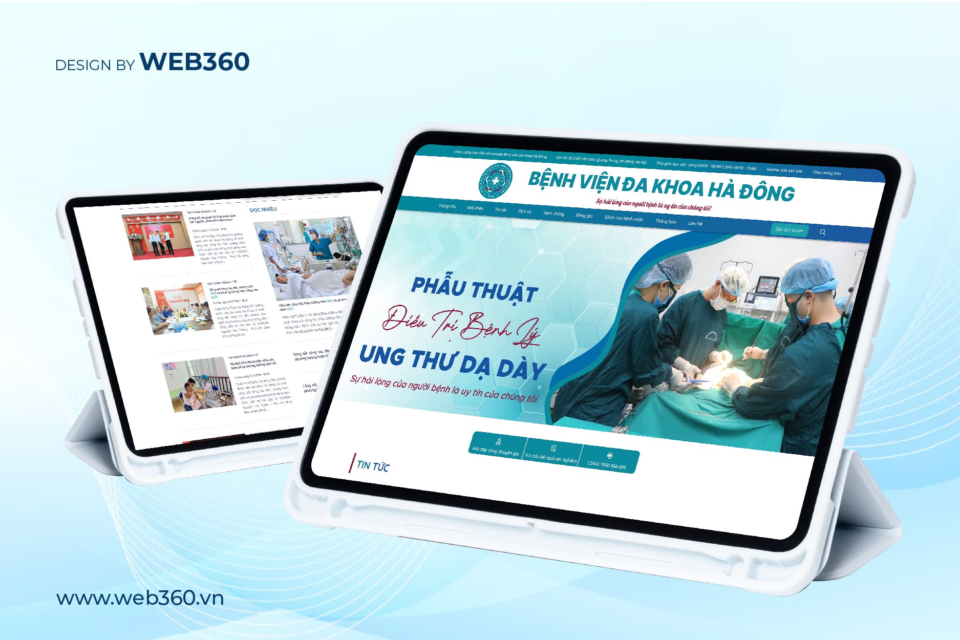 trang chủ website bệnh viện đa khoa Hà Đông