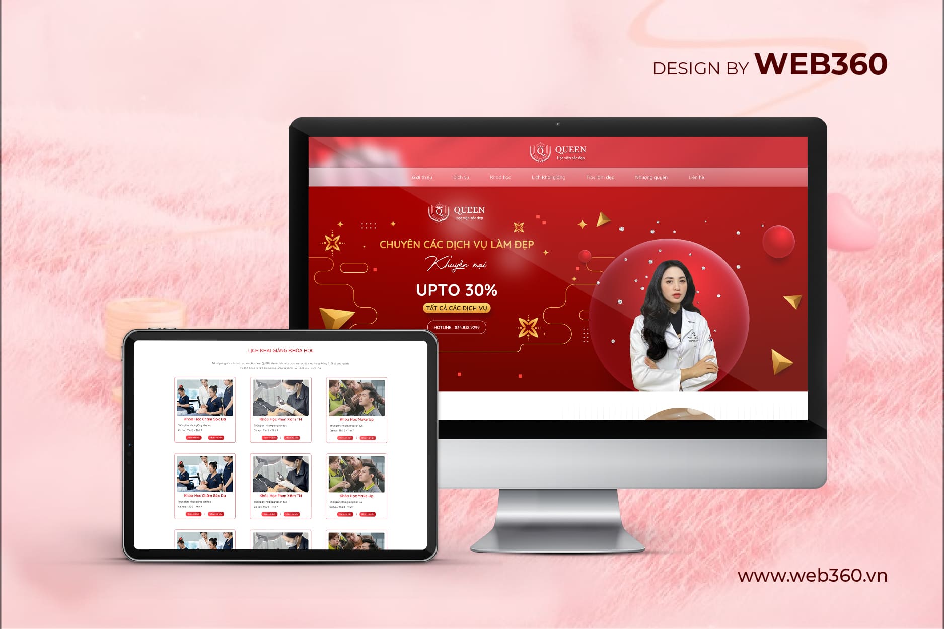 Trang dịch vụ website Queen Spa