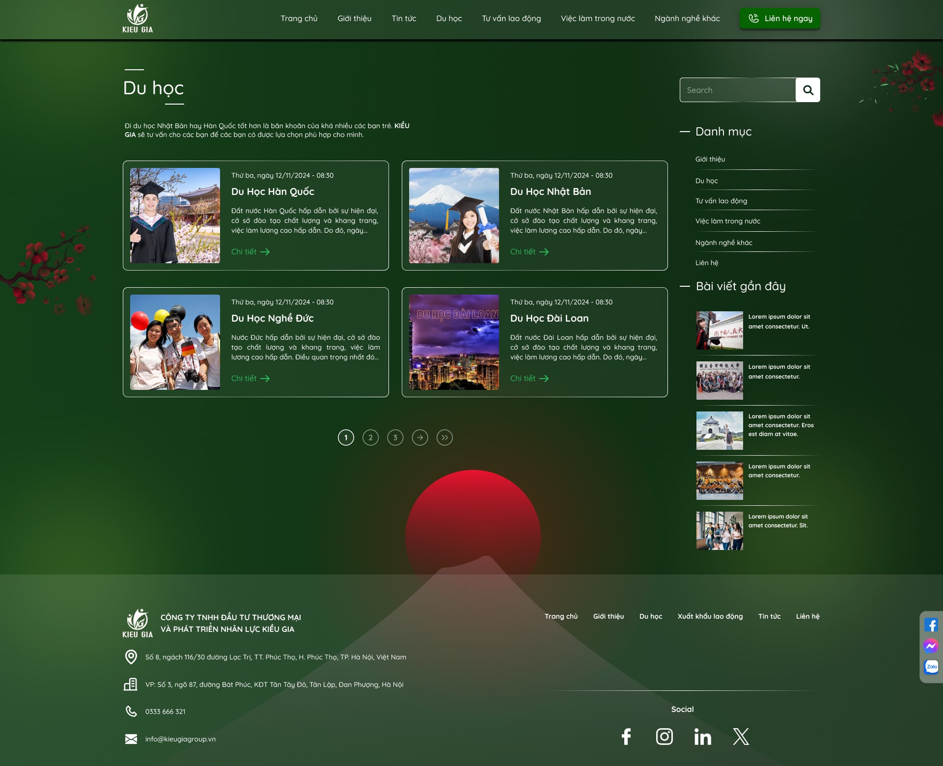 Trang dự án của website Kiều Gia Group