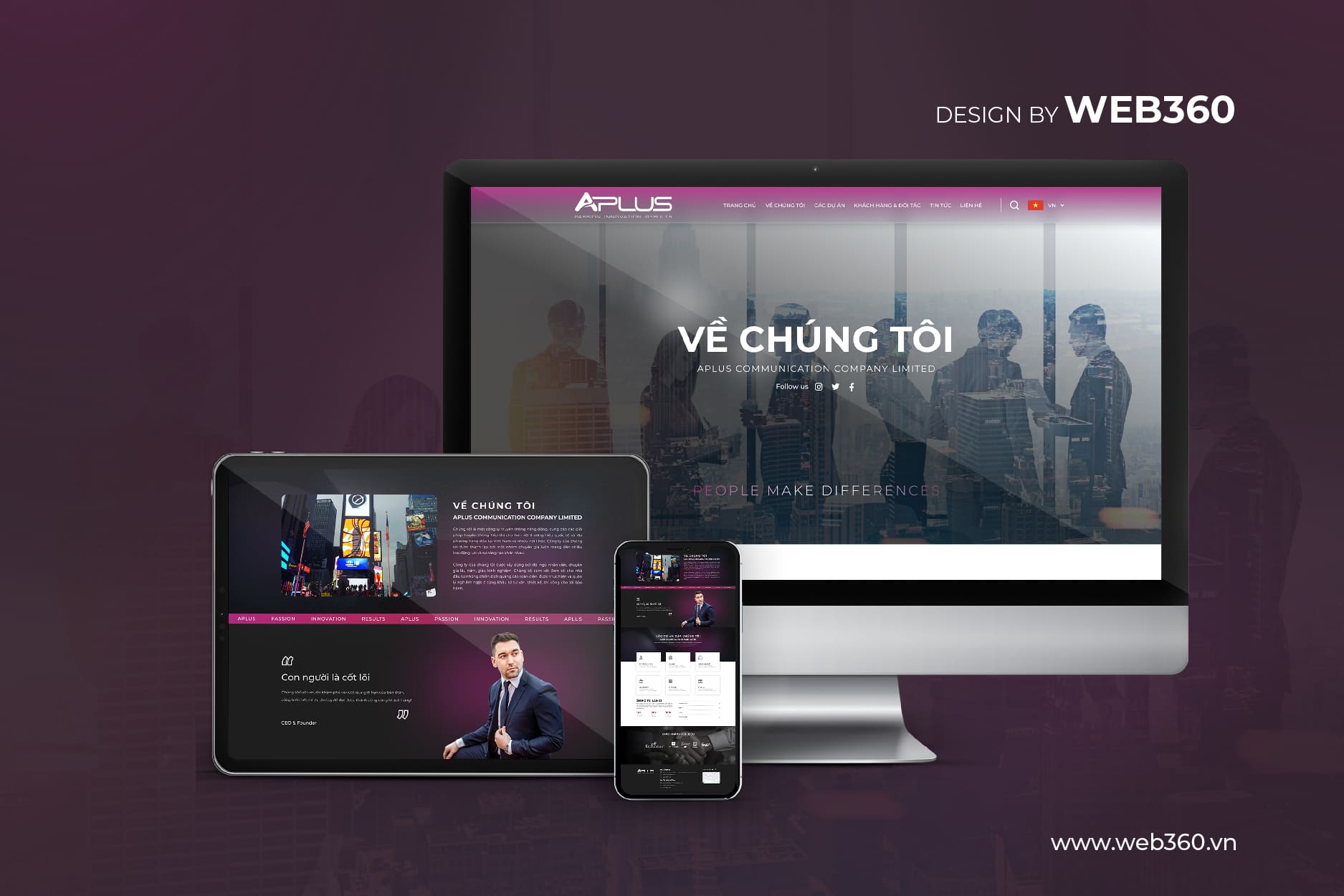 trang giới thiệu website Aplus