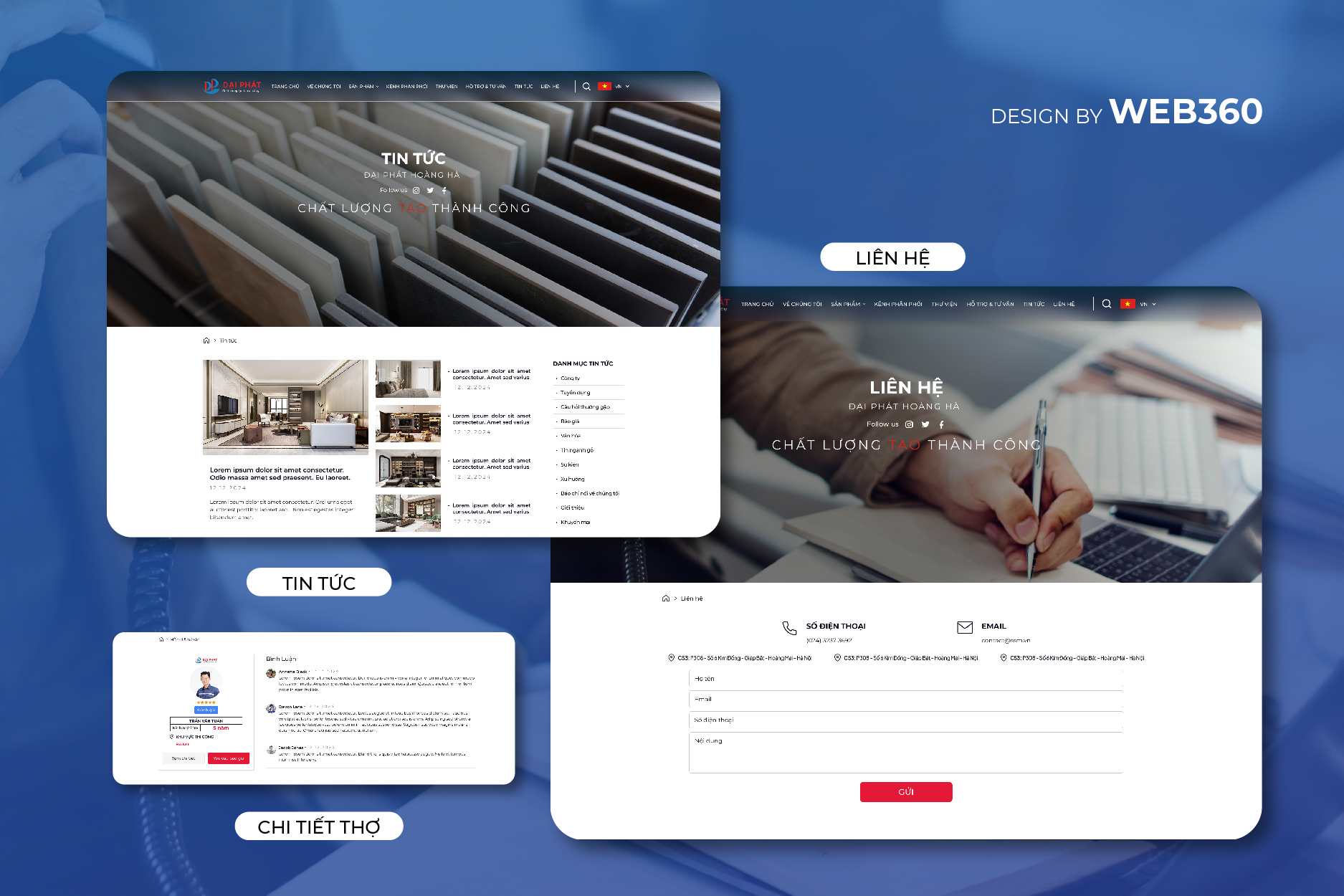 Trang tin tức và liên hệ website Đại Phát Hoàng Hà